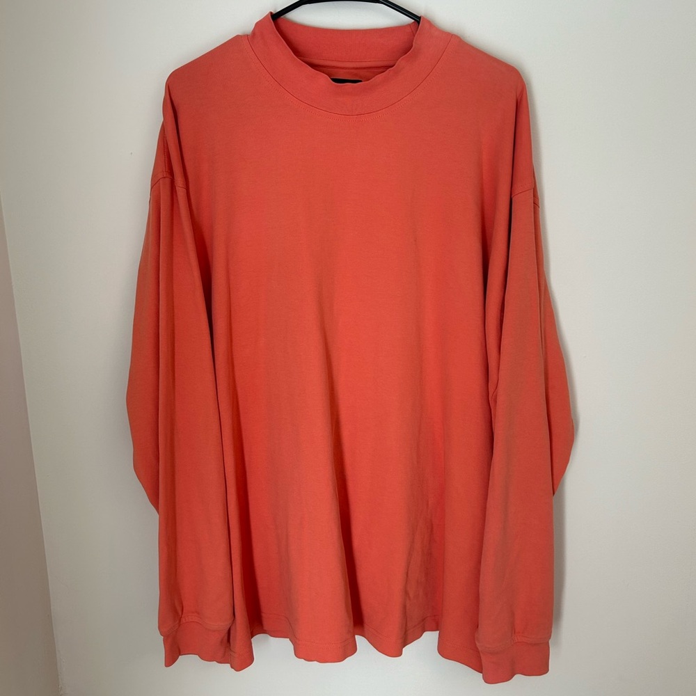 Pebble Beach Orange Turtle Neck Long‎ Sleeve Mens Golf Shirt 100% Cotton Size XL